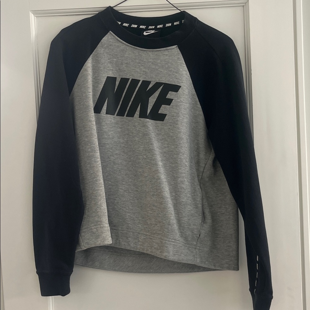 Nike Gray and Black Raglan Sweatshirt